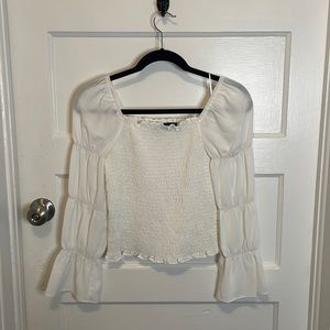 Sugar Lips white rouched blouse